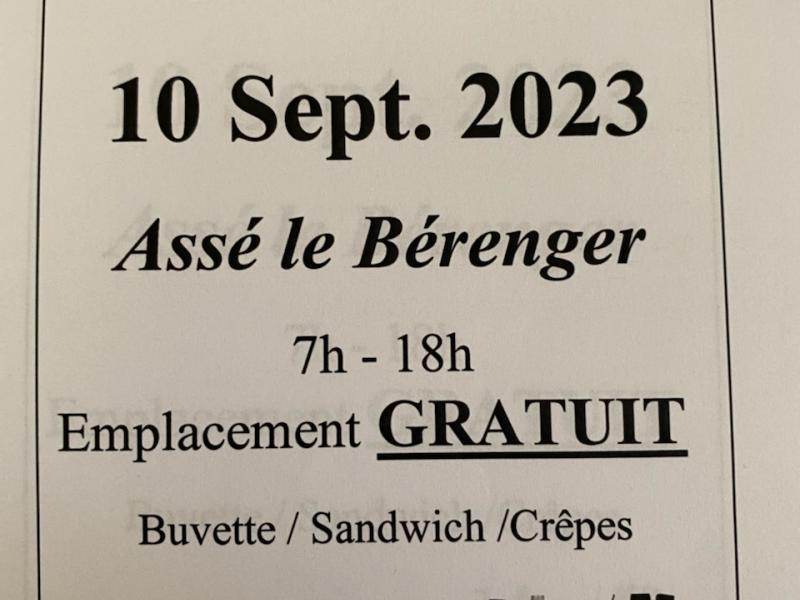Vide grenier le 10 septembre.