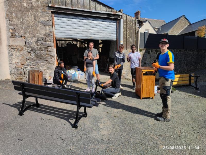 les bancs sont repeints